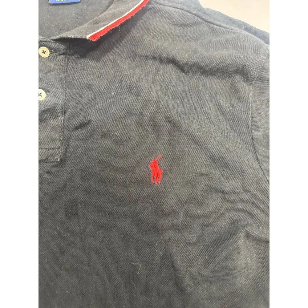 Polo Ralph Lauren Performance Shirt XXL Grey Tipped Polo Red White Black‎ Pony